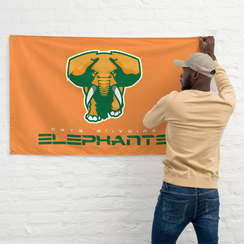 SUPPORTERS Flag Orange Background Ivory Coast